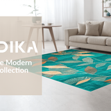 Ultra Soft Area Rug, Non Slip, Stain Resistant, Washable Area Rugs for Living Room, Bedroom, Rustic Textured Botanical Theme(Green)