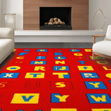 Ultra Soft Area Rug, Non Slip, Stain Resistant, Washable Area Rugs for Living Room, Bedroom, Lively Shape Exploration Canvas(Red)