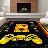 Ultra Soft Area Rug, Non Slip, Stain Resistant, Washable Area Rugs for Living Room, Bedroom, Chic Minimalist Controller Arrangement(Yellow)