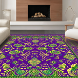 Ultra Soft Area Rug, Non Slip, Stain Resistant, Washable Area Rugs for Living Room, Bedroom, Festive Elegant Lattice Design(Purple)