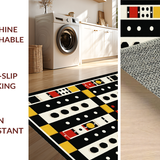 Ultra Soft Area Rug, Non Slip, Stain Resistant, Washable Area Rugs for Living Room, Bedroom, Artistic Playful Dice Arrangement(Black)