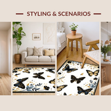 Ultra Soft Area Rug, Non Slip, Stain Resistant, Washable Area Rugs for Living Room, Bedroom, Artistic Insect Pattern Fusion(Gold)