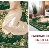 Ultra Soft Area Rug, Non Slip, Stain Resistant, Washable Area Rugs for Living Room, Bedroom, Cultural Vibrant Floral Embroidery(Green)