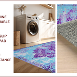 Ultra Soft Area Rug, Non Slip, Stain Resistant, Washable Area Rugs for Living Room, Bedroom, Boho Chic Distressed Area Rug(Blue)
