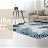 Ultra Soft Area Rug, Non Slip, Stain Resistant, Washable Area Rugs for Living Room, Bedroom, Rustic Blue Toned Botanical Charm(Blue)