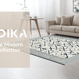 Ultra Soft Area Rug, Non Slip, Stain Resistant, Washable Area Rugs for Living Room, Bedroom, Rustic Neutral Diamond Design(White)