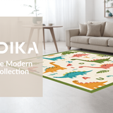 Ultra Soft Area Rug, Non Slip, Stain Resistant, Washable Area Rugs for Living Room, Bedroom, Joyful ABC Dinosaur Visual Delight(Ivory)