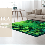 Ultra Soft Area Rug, Non Slip, Stain Resistant, Washable Area Rugs for Living Room, Bedroom, Soft Washable Floral Bath Mat for Minimalist Lifestyles(Green)