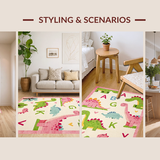 Lively Cartoonish Dino Character Layout(Pink)