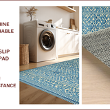 Ultra Soft Area Rug, Non Slip, Stain Resistant, Washable Area Rugs for Living Room, Bedroom, Elegant Blue Geometric Elegance(Blue)