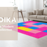 Ultra Soft Area Rug, Non Slip, Stain Resistant, Washable Area Rugs for Living Room, Bedroom, Whimsical Pink Geometric Play Surface(Pink)
