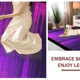 Ultra Soft Area Rug, Non Slip, Stain Resistant, Washable Area Rugs for Living Room, Bedroom, Contemporary Cool Geometric Aesthetic(Purple)