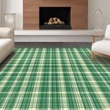 Contemporary Beige Checkered Style(Green)