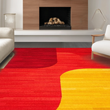 Ultra Soft Area Rug, Non Slip, Stain Resistant, Washable Area Rugs for Living Room, Bedroom, Contemporary Red and Yellow Harmony(Red)