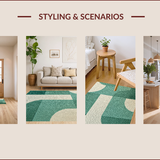 Ultra Soft Area Rug, Non Slip, Stain Resistant, Washable Area Rugs for Living Room, Bedroom, Contemporary Sage Green Bedroom Rug for Minimal Living(Green)
