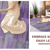 Ultra Soft Area Rug, Non Slip, Stain Resistant, Washable Area Rugs for Living Room, Bedroom, Rich Colorful Ogee Motif(Purple)