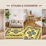 Ultra Soft Area Rug, Non Slip, Stain Resistant, Washable Area Rugs for Living Room, Bedroom, Lively Contemporary Floral Aesthetic(Brown)
