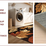 Ultra Soft Area Rug, Non Slip, Stain Resistant, Washable Area Rugs for Living Room, Bedroom, Vintage Maple Leaf Aesthetic(Black)