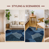 Ultra Soft Area Rug, Non Slip, Stain Resistant, Washable Area Rugs for Living Room, Bedroom, Luxurious 3D Marine-inspired Visual Appeal(Blue)
