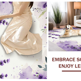 Ultra Soft Area Rug, Non Slip, Stain Resistant, Washable Area Rugs for Living Room, Bedroom, Lavish Watercolor Garden Fusion(Purple)