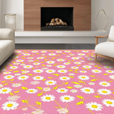 Ultra Soft Area Rug, Non Slip, Stain Resistant, Washable Area Rugs for Living Room, Bedroom, Rustic Earthy Blossom Touch(Pink)