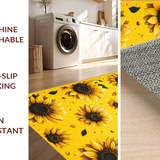 Ultra Soft Area Rug, Non Slip, Stain Resistant, Washable Area Rugs for Living Room, Bedroom, Sunny Springtime Floral Composition(Yellow)