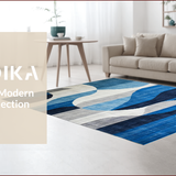 Ultra Soft Area Rug, Non Slip, Stain Resistant, Washable Area Rugs for Living Room, Bedroom, Geometric Blue Tones with Elegant Flair(Blue)