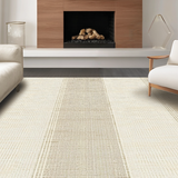 Ultra Soft Area Rug, Non Slip, Stain Resistant, Washable Area Rugs for Living Room, Bedroom, Elegant Reversible Natural Weave(Beige)