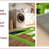 Ultra Soft Area Rug, Non Slip, Stain Resistant, Washable Area Rugs for Living Room, Bedroom, Whimsical Irregular Shape Delight(Green)