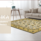 Ultra Soft Area Rug, Non Slip, Stain Resistant, Washable Area Rugs for Living Room, Bedroom, Elegant Transitional Botanical Motif(Ivory)
