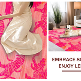 Ultra Soft Area Rug, Non Slip, Stain Resistant, Washable Area Rugs for Living Room, Bedroom, Elegant Modern Wildlife Theme(Pink)