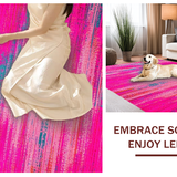 Ultra Soft Area Rug, Non Slip, Stain Resistant, Washable Area Rugs for Living Room, Bedroom, Bold Colorful Dynamic Brushstrokes(Pink)