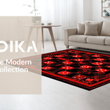 Ultra Soft Area Rug, Non Slip, Stain Resistant, Washable Area Rugs for Living Room, Bedroom, Whimsical Dice-Themed Visual Statement(Red)
