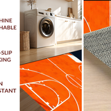 Ultra Soft Area Rug, Non Slip, Stain Resistant, Washable Area Rugs for Living Room, Bedroom, Bold Orange Sphere with Athletic Flair(Orange)