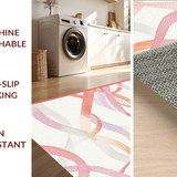 Ultra Soft Area Rug, Non Slip, Stain Resistant, Washable Area Rugs for Living Room, Bedroom, Playful Bow Outline Rug Highlighting Curvy Ribbons and Coquette Charm(Pink)