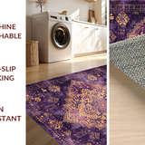 Ultra Soft Area Rug, Non Slip, Stain Resistant, Washable Area Rugs for Living Room, Bedroom, Bold Abstract Color Fusion(Purple)