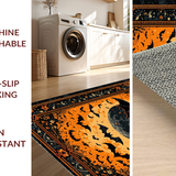 Ultra Soft Area Rug, Non Slip, Stain Resistant, Washable Area Rugs for Living Room, Bedroom, Chic Dark Floral Accent Piece(Black)