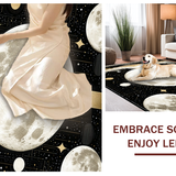Ultra Soft Area Rug, Non Slip, Stain Resistant, Washable Area Rugs for Living Room, Bedroom, Modern Cosmic Symbolism Rug(Gold)