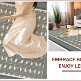 Ultra Soft Area Rug, Non Slip, Stain Resistant, Washable Area Rugs for Living Room, Bedroom, Trellis Frieze Geometric(Black)