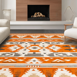 Ultra Soft Area Rug, Non Slip, Stain Resistant, Washable Area Rugs for Living Room, Bedroom, Lively Southwestern Color Fusion(Orange)