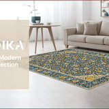Ultra Soft Area Rug, Non Slip, Stain Resistant, Washable Area Rugs for Living Room, Bedroom, Elegant Floral Grey Aesthetic(Gray)