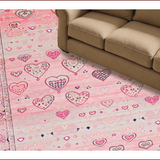 Ultra Soft Area Rug, Non Slip, Stain Resistant, Washable Area Rugs for Living Room, Bedroom, Charming Pastel Floral Aesthetic(Pink)
