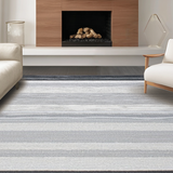 Ultra Soft Area Rug, Non Slip, Stain Resistant, Washable Area Rugs for Living Room, Bedroom, Sophisticated Diamond Motif Accent(Gray)