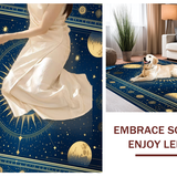 Ultra Soft Area Rug, Non Slip, Stain Resistant, Washable Area Rugs for Living Room, Bedroom, Radiant Celestial Inspired Artwork(Blue)