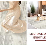 Ultra Soft Area Rug, Non Slip, Stain Resistant, Washable Area Rugs for Living Room, Bedroom, Contemporary Earthy Animal Aesthetic(Beige)