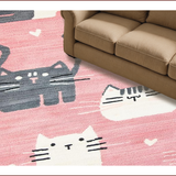 Ultra Soft Area Rug, Non Slip, Stain Resistant, Washable Area Rugs for Living Room, Bedroom, Charming Irregular Cartoon Aesthetic(Pink)