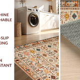 Ultra Soft Area Rug, Non Slip, Stain Resistant, Washable Area Rugs for Living Room, Bedroom, Cozy Modern Tiled Aesthetic(Orange)