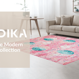 Ultra Soft Area Rug, Non Slip, Stain Resistant, Washable Area Rugs for Living Room, Bedroom, Bright Easter Themed Decor(Pink)
