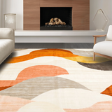 Ultra Soft Area Rug, Non Slip, Stain Resistant, Washable Area Rugs for Living Room, Bedroom, Sophisticated Modern Organic Motif(Beige)