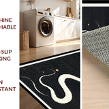 Ultra Soft Area Rug, Non Slip, Stain Resistant, Washable Area Rugs for Living Room, Bedroom, Rustic Black and White Animal Aesthetic(Black)